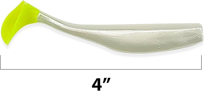 Soft Plastic Paddle Tail Swimbaits Pack of 12 – 3 1/4" & 4" Soft Plastic Fishing Lures with Extra-Large Tail for Lifelike Swimming Action – Freshwater & Saltwater