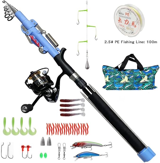 Automatic Fishing Rod and Reel Combos Telescopic Fishing Pole with Reel Combo Sea Saltwater Freshwater Kit Fishing Rod Kit