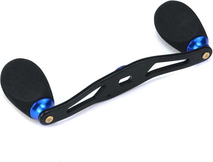 Fishing Reel Handle Fishing Baitcasting Reel Replacement Parts, with EVA Knob and Nut (Black+Blue)