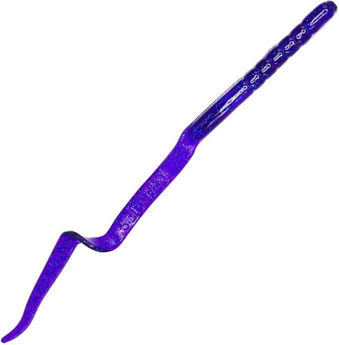 Charlie's Worms Artificial Fishing Bait 8" Ribbon Tail Swimming Worm, Freshwater Saltwater Bass Soft Lures Scented 10pk