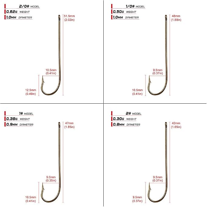 100pcs Long Shank Fishing Hooks High Carbon Steel Fly Tying Jig Hooks Super Sharp Barbed Hook Tips Tan Color 13 Sizes for Choice