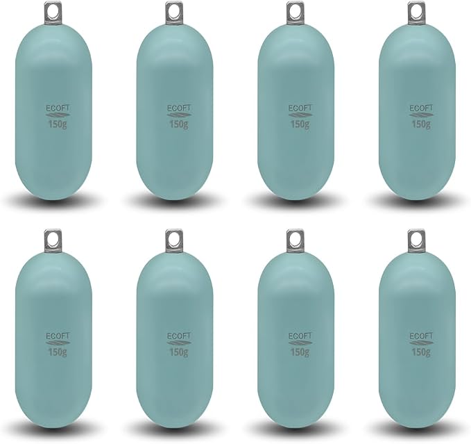 Lead Free Fishing Weights Sinkers 80g-1000g Coated Raindrop Weights Bank Sinkers Cylindrical Deep Drop Weights Assorted Sizes Bag Non-Lead Fishing Weights Saltwater for Bottom Fishing
