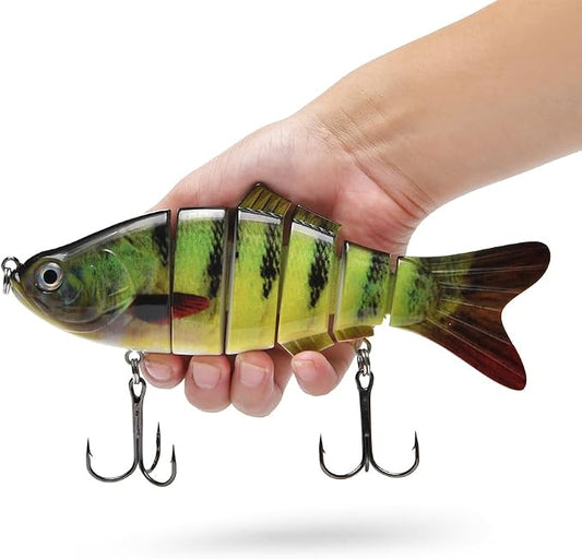 Large Multi Jointed Fishing Lures Bait,Big Giant Fishing Bass Lures,Crankbaits Swimbaits with Treble Hook