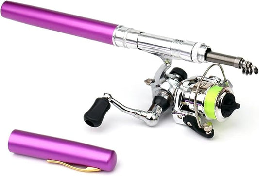 Lixada Fishing Rod Reel Combo Mini Pen Fishing Pole Kit Telescopic Fishing Rod Spinning Reel Combo Kit