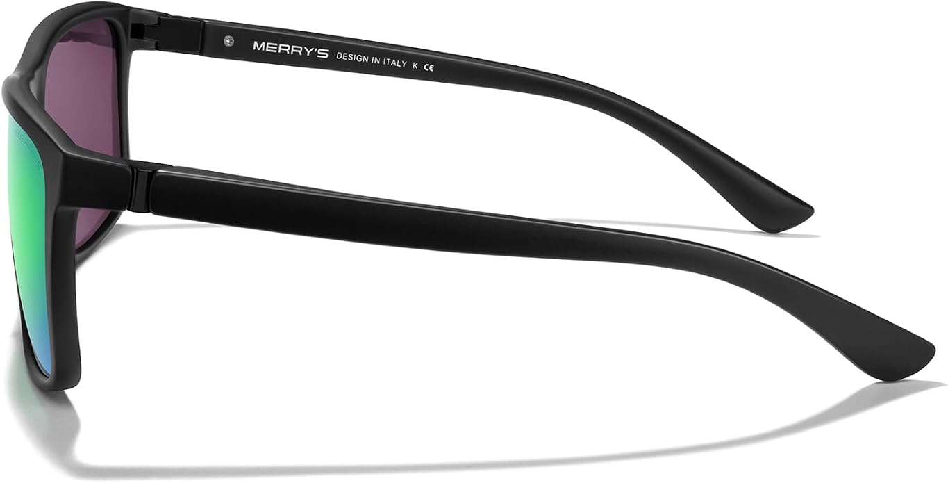 MERRY'S Rectangular Polarized Sports Sunglasses for Men Women Cycling Driving Fishing UV400 Protection S8225