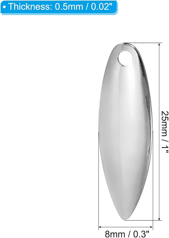 PATIKIL Fishing Lure Blades Willowleaf Lure Making for DIY Bait