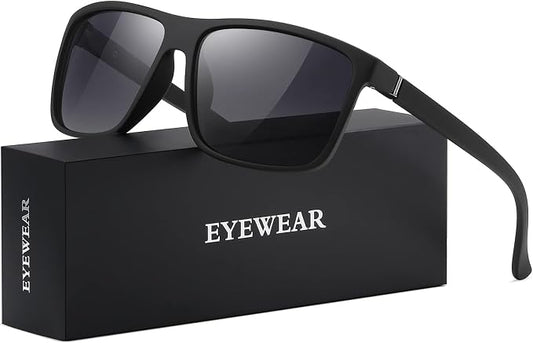 Sunglasses Men Polarized Sunglasses for Mens and Womens,Black Retro Sun Glasses Driving Fishing UV Protection