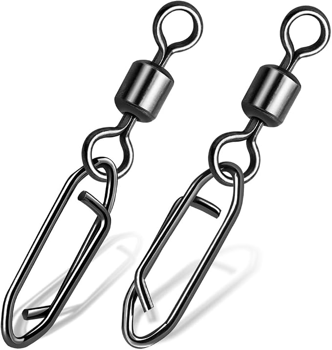 9KM DWLIFE Fishing Speed Clips 50Pcs Quick Change Fishing Swivels & Snaps Fishing Speed Clips Barrel Swivels Fishing Tackle Saltwater Fishing