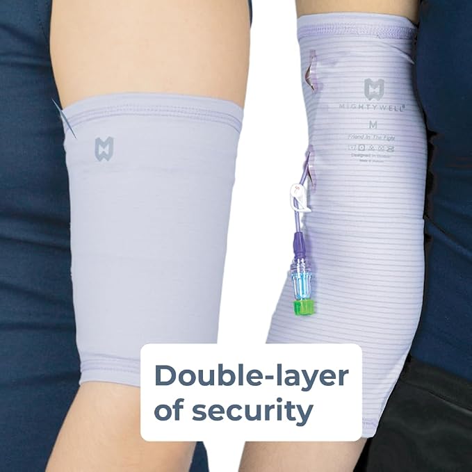 Mighty Well PICCPerfect PICC Line Cover: Soft Touch Double Layer PICC Line Arm Cover | Solid Lavender, Small