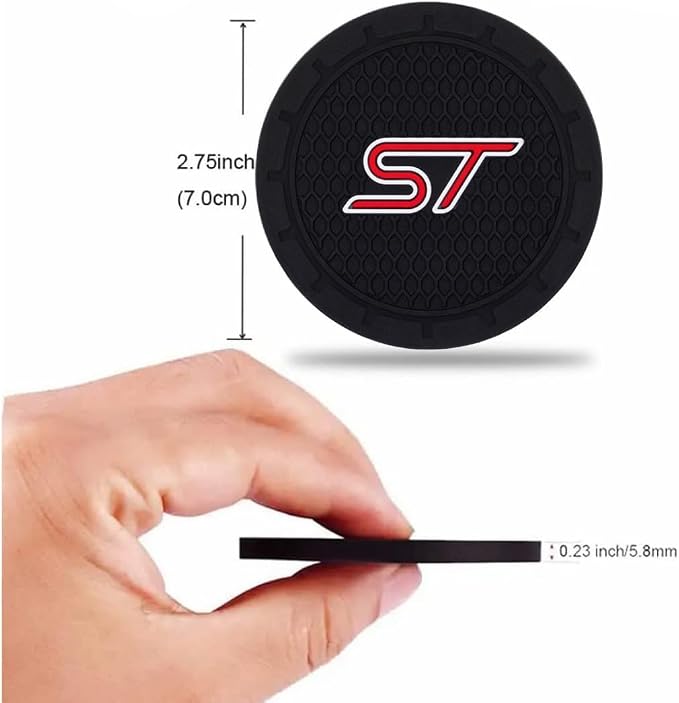 2 Pack ST Car Cup Holder, Non-Slip Cup Coasters for Fashion car Interior Accessories,Decorative Car Cup Mat, Diameter 2.75 Inch