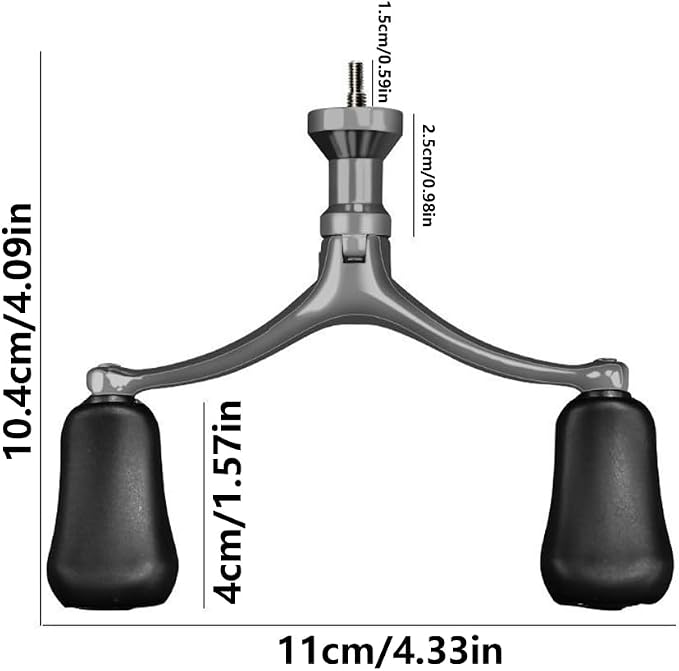 Fishing Reel Handle Grip Double Single Rocker Arm Screw-in Handle Grips Fishing Rod Power Handle for Baitcasting Reel Aluminum Ergonomic