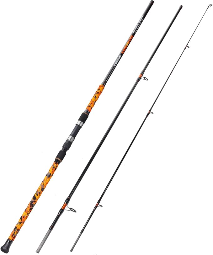 Sougayilang Surf Spinning Fishing Rod Carbon Travel Surf Rod M/MH 3 Piece Spinning Fishing Rod 9'/10'/11'/12'