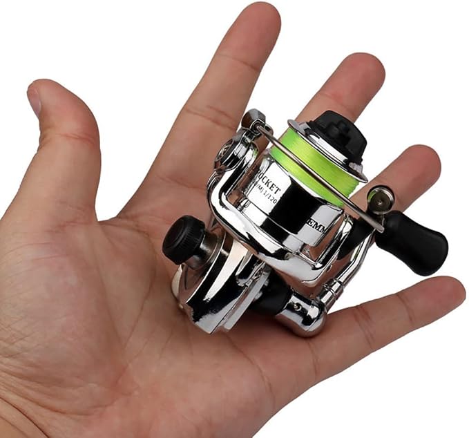 Mini Spinning Reel, 4.3:1 Gear Metal Fishing Reel, Ultra Smooth Powerful Spinning Fishing Reels with Reversible Handle, Compact Reel for Carp Bass Trout Freshwater Saltwater Fishin