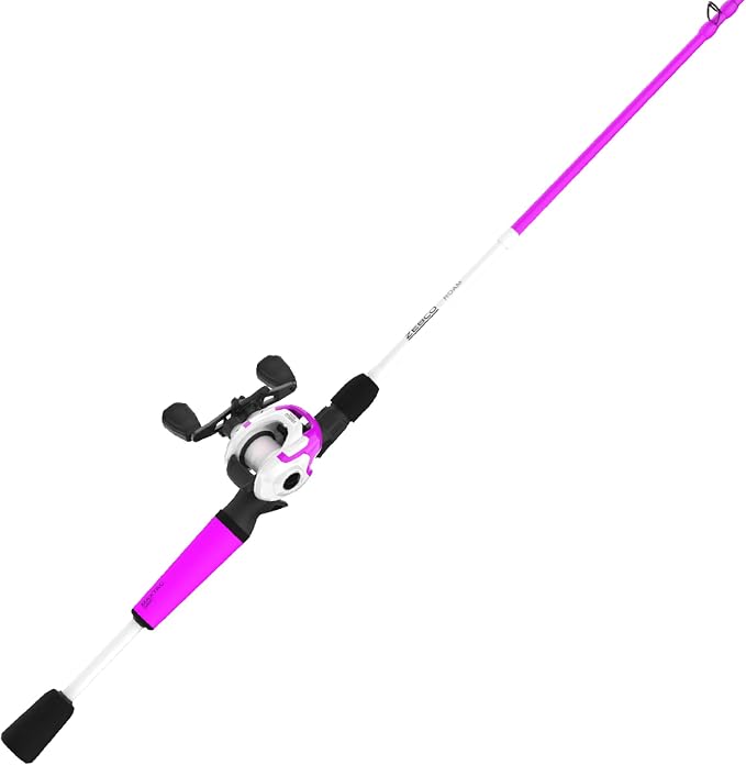 Zebco Roam Baitcast Reel and Fishing Rod Combo, 6-Foot 6-Inch 2-Piece Fiberglass Fishing Pole with Split-Grip MaxTac Rod Handle, Lightweight Graphite Frame, Right-Hand Retrieve