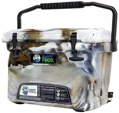 USA Made Frosted Frog Camo 20 Quart Ice Chest Heavy Duty High Performance Roto-Molded Commercial Grade Insulated Cooler