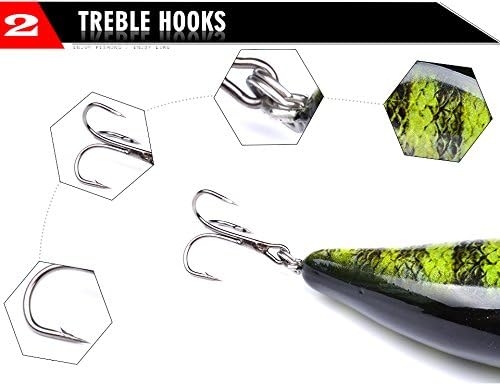 PROBEROS Crankbaits Set Fishing Lure Hard Baits Swimbaits Boat Ocean Topwater Lures Kit Fishing Tackle Hard Baits Set for Trout Bass Perch Fishing Topwater Lures Set