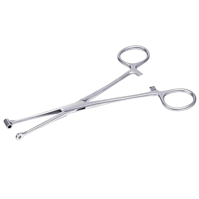 DJCIW 6" Tragus Septum Forceps, Bucket End Tragus Septum Clamp Pliers，316L Stainless Steel Tragus Ear Piercing Forceps Piercing Clamps Body Piercing Tools