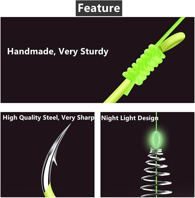 Carp Fishing Hair Rigs Equipment, 10pcs Bait Cage Trap Fishing Hooks with Spring Feeder