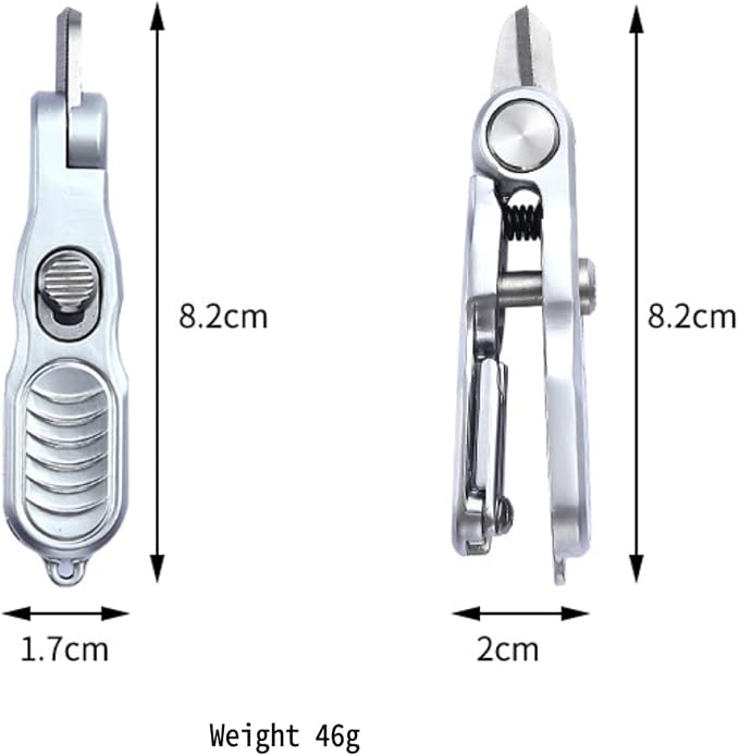 SHIAWASENA Portable Fishing Line Cutter with Retractors, Hook Eye Cleaner and Knot Tying Tool, Stainless Steel Braided Line Scissors Clippers for Mono, Fluoro Lines
