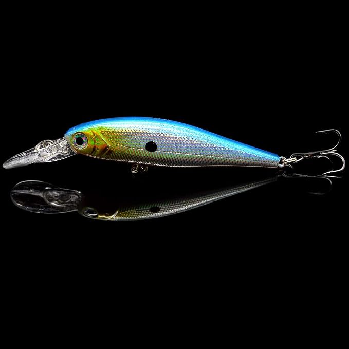10 Pack Fishing Lures Hard Baits, Minnow Crankbait & Swimbait Lure Kit for Freshwater & Saltwater, Bass, Trout, Walleye, Redfish