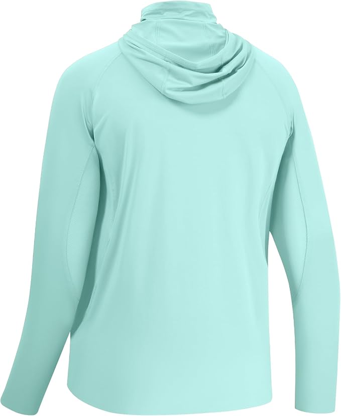 BASSDASH UPF 50+ Men’s Long Sleeve Fishing Shirt with Mask UV Neck Gaiter Hoodie