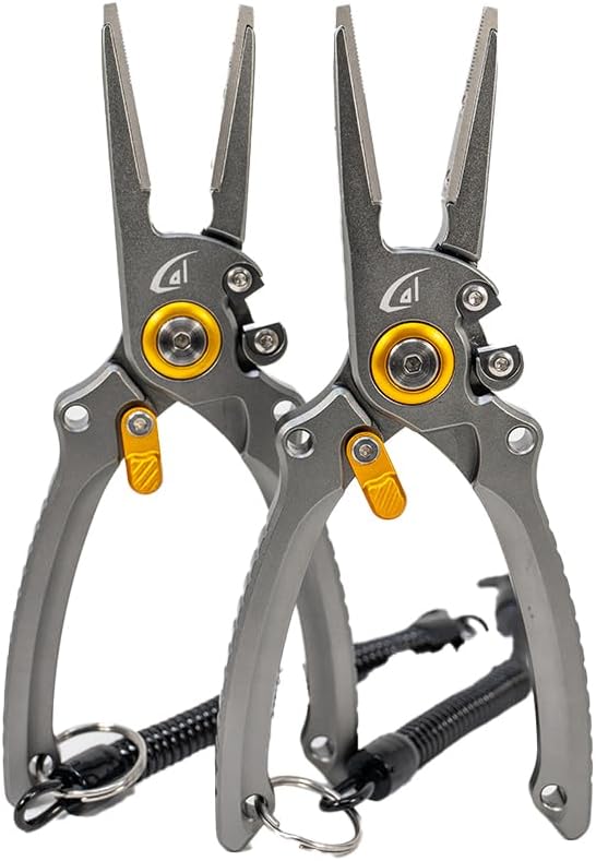 danco 2 Pack 7.5" Aluminum Fishing Side Cutters with Sheath, Fishing Line and Wire Cutter, Saltwater Safe, Fresh/Saltwater Fishing