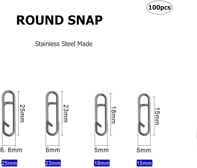100pcs/pack Stainless Steel Power Clips Lure Clips Snaps Quick Change Fishing Lure Connector Kayak Drifting Fishing Fast Snaps Speed Clips
