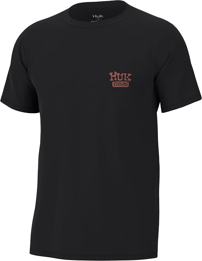 HUK Mens Performance Fishing Logo Tee, Short Sleeve T-Shirt for Men
