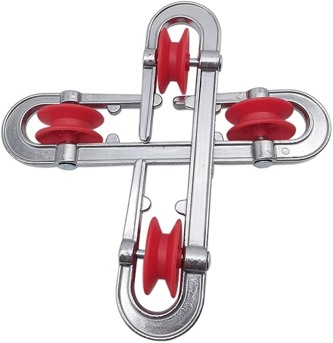 ZLY Aluminum Clothesline Spreader,Pulley Clothesline Accessories for Heavy Loads and Long Clothesline(2 Pack) Silver
