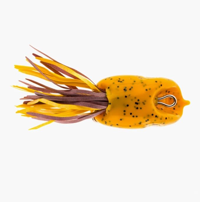 Scum Frog Popper Topwater Bass Fishing Hollow Body Frog Lure with Weedless Hooks, Green
