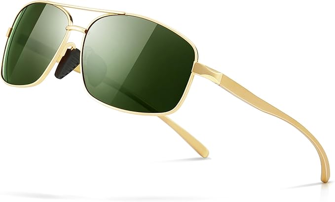 SUNGAIT Ultra Lightweight Rectangular Polarized Sunglasses Men UV400 Protection