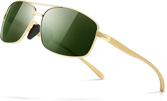 SUNGAIT Ultra Lightweight Rectangular Polarized Sunglasses Men UV400 Protection