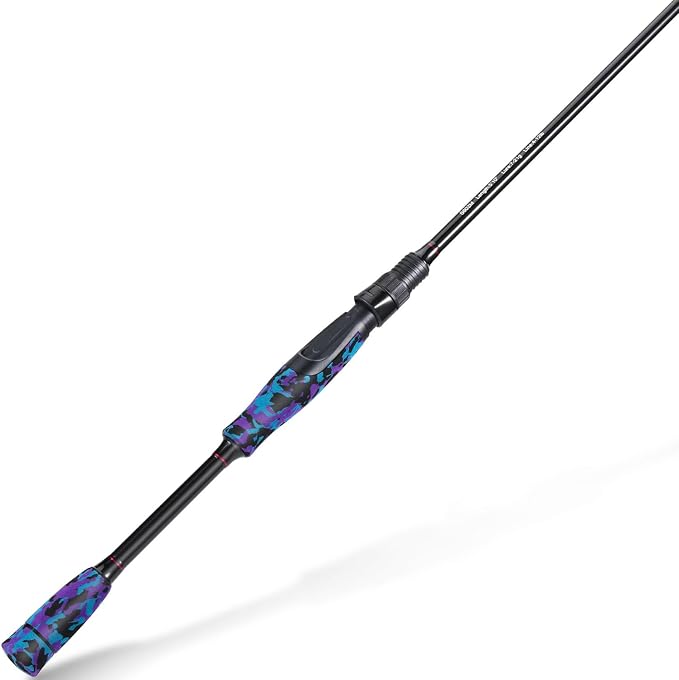 Sougayilang Fishing Rod - Medium 2Pc Graphite Composite Blank Spinning & Casting Rod, Camouflage EVA Grip, Smooth Transition Fishing Pole