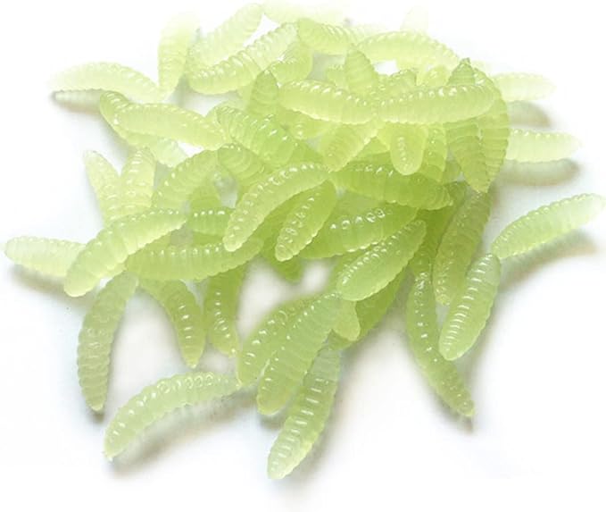 Toasis Artificial Fishing Waxworm Soft Plastic Grub Silicone Larva Wiggler Lure Baits Assorted Colors