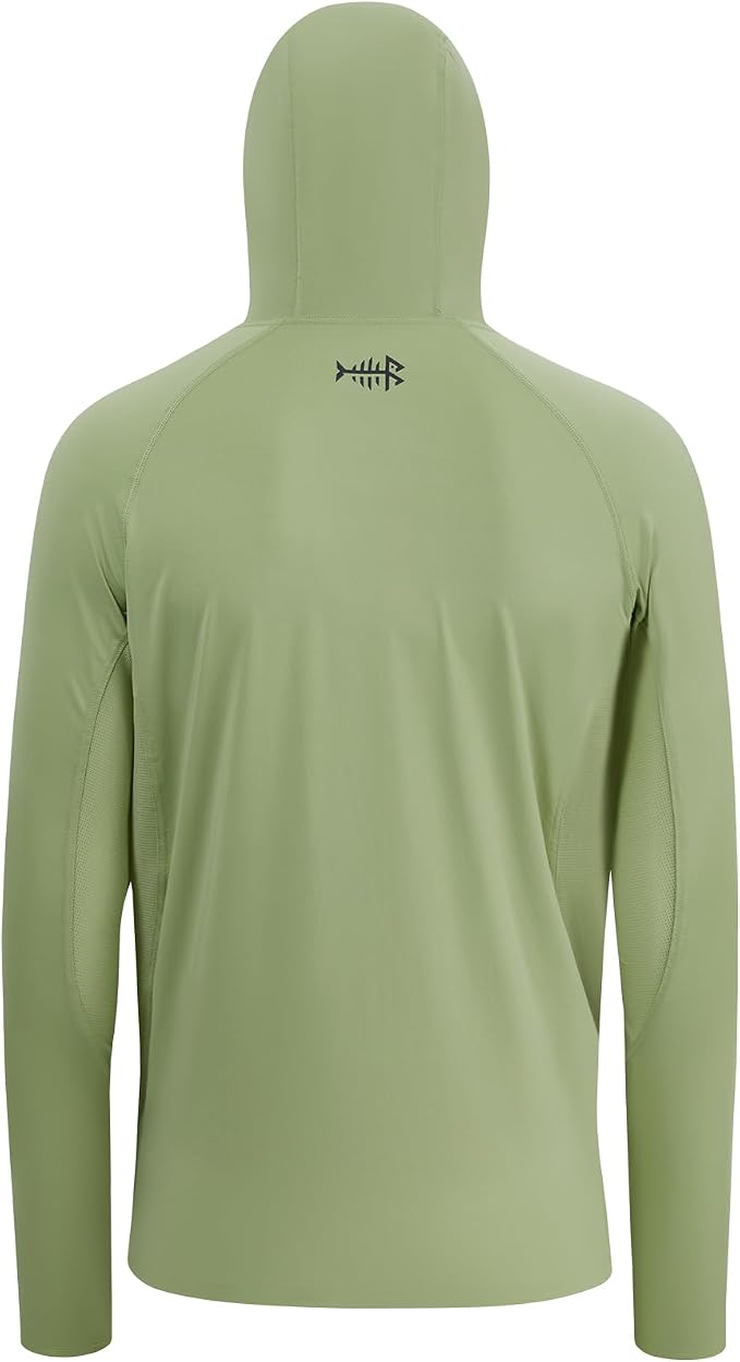 BASSDASH UPF 50+ Men’s Long Sleeve Fishing Shirt with Mask UV Neck Gaiter Hoodie