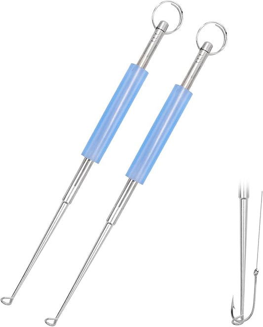 Medsuo 2pcs Stainless Steel Fishing Unhooking Disgorgers Portable Fishing Hook Remover Tools Fishing Supplies for Lake Fishing River Fishing Sea Fishing