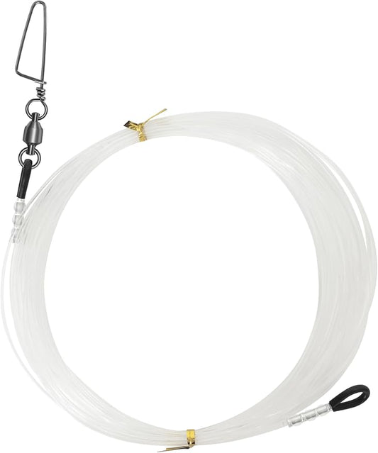 BLUEWING High Speed Wahoo Trolling Shock Leader with 25ft 250lb/300lb/400lb Mono Line and Stainless Steel Large Snap Swivel for Saltwater Fishing