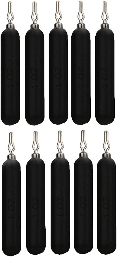 Reaction Tackle Lead Drop Shot Weights for Bass Fishing - Freshwater & Saltwater - Skinny Pencil Shaped Sinkers for Drop Shot Rig