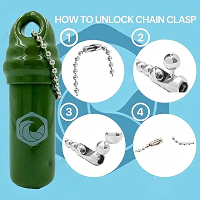Seahive Floating Keychain (1 pack) with Waterproof Safety Container Boat Key Float - Pontoon, Fishing Accessories key holder