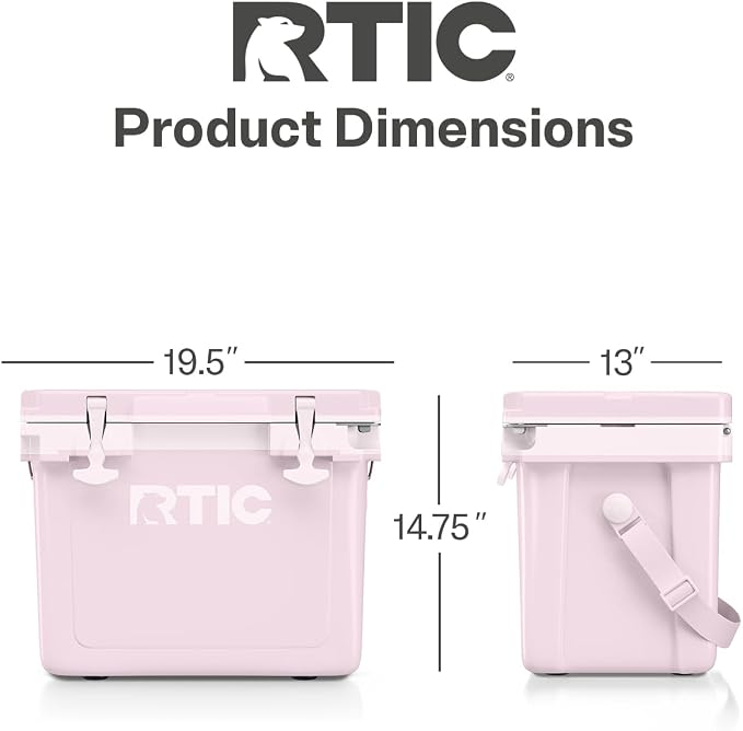 RTIC Ultra-Light Hard Cooler Insulated Portable Ice Chest Box for Drink, Beverage, Beach, Camping, Picnic, Fishing, Boat, Barbecue, 30% Lighter Than Rotomolded Coolers