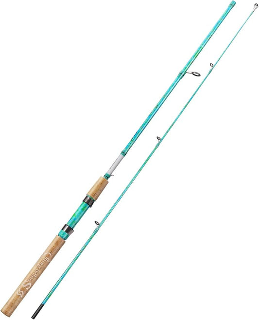 Sougayilang Fishing Rods Ultra Light Rods 2 Pieces Cork Handle Spinning &Baitcasting Rod for Trout Crappie -5'6"