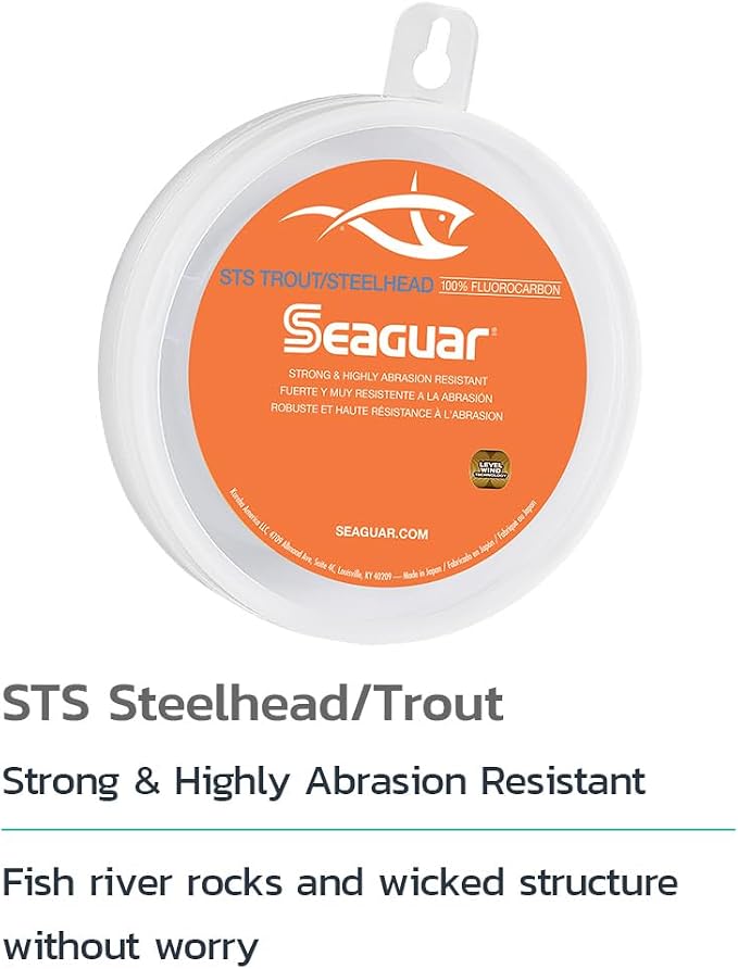 Seaguar STS Trout/Steelhead Freshwater 100% Fluorocarbon Fishing Line Leader, Multiple Sizes