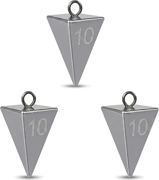 Pyramid Sinkers for Surf & Saltwater Fishing Weights - Durable Lead Fishing Sinkers, 1oz,2oz,3oz,4oz,5oz,6oz,8oz, Assortment Packs.