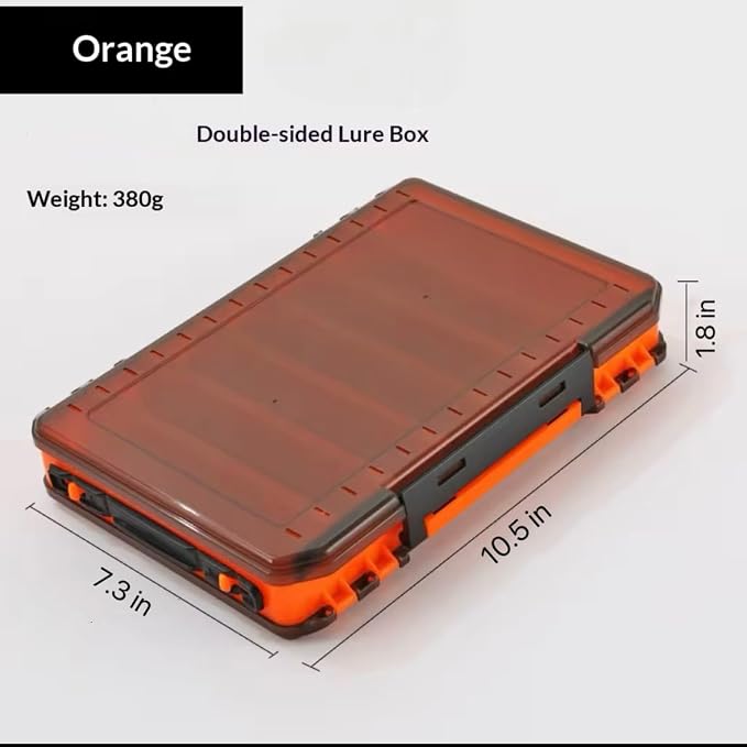 4 Packs- Double Sided Fishing Lure Boxes - 14 Compartment Large Lure Storage Box for Crankbait Squid Jig Fishing Tackle Organizer