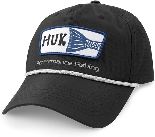 HUK Men's Patch Performance Hat, Lightweight Fishing Hat with Anti Glare Under Visor