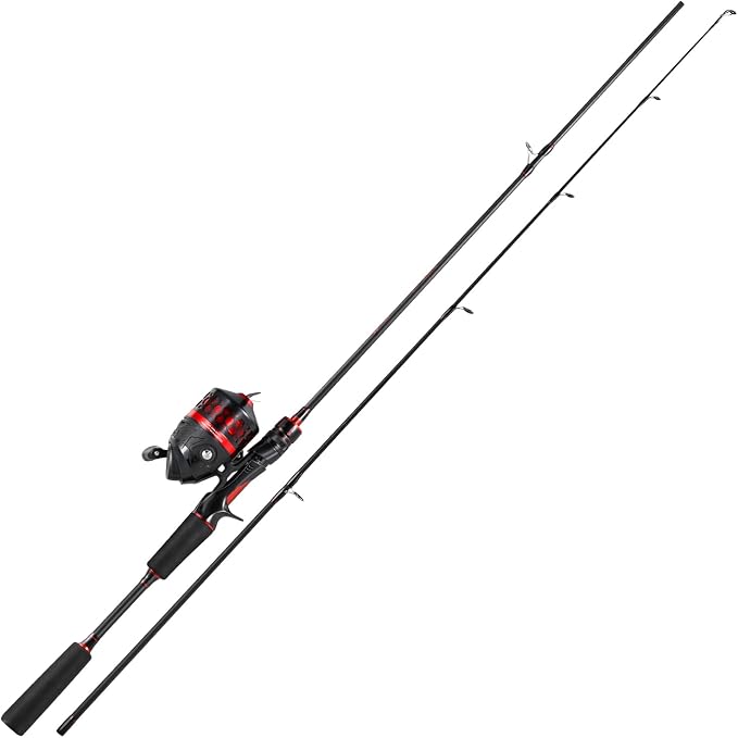 Sougayilang Spincast Fishing Rod and Reel Combo - 2-Piece Lightweight & Portable Casting Rod with Easy-to-Use Spincast Reel for Beginners, Youth, Freshwater Fishing