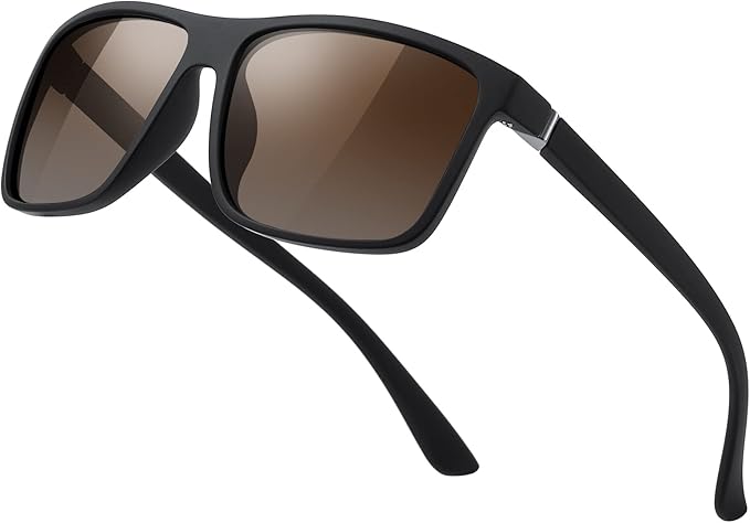 Sunglasses Men Polarized Sunglasses for Mens and Womens,Black Retro Sun Glasses Driving Fishing UV Protection