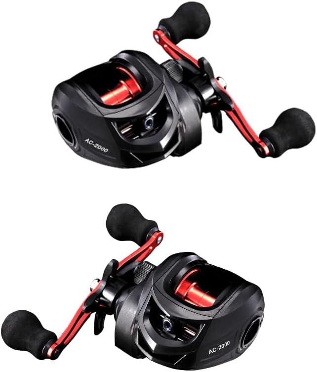 Rooblinos AC Baitcasting Fishing Reel Lightweight Aluminum Spool Fishing Reel 17.6Lbs Max Drag Magnetic Braking System 6.3:1 High-Speed Gear Ratio Saltwater Freshwater Baitcaster Reel