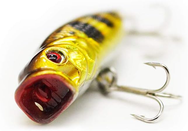 SEASKY Fishing Plug Lures Micro Popper Topwater Trout Attack in Freshwater (Yellow)