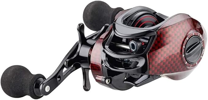 FISHDROPS Baitcaster Reels, 9+1BB, CNC Aluminum Spool, Magnetic Brake System Bait Caster Reel High Speed Gear Ratio 7.0:1 Ultra Smooth Low Profile Baitcasting Fishing Reel